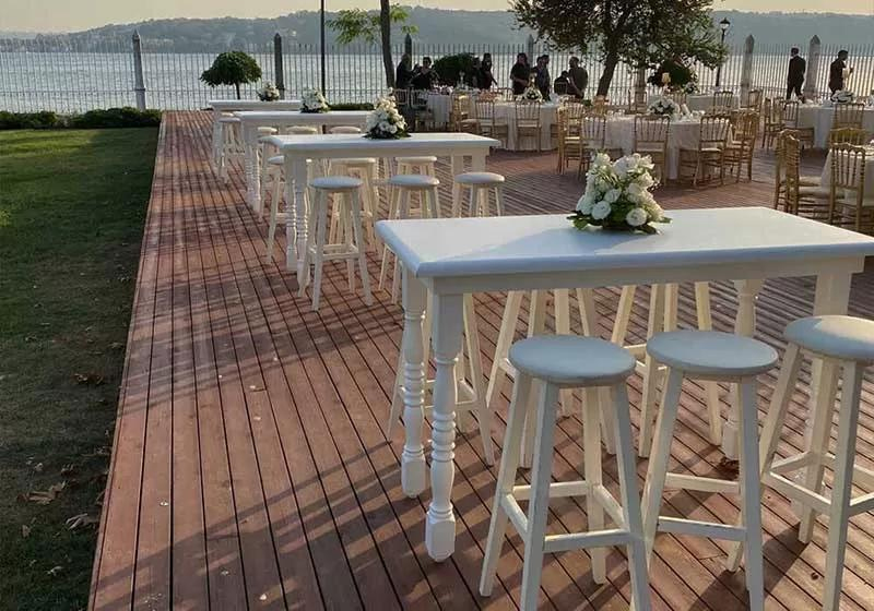 White Bar Stool Rental | White Bar Stool and Chair Rental