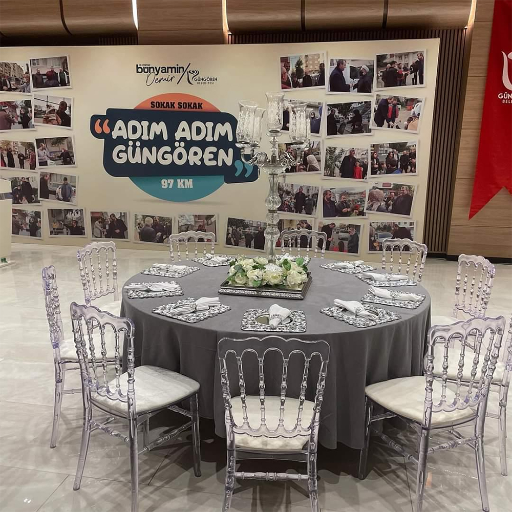 Masa Örtüsü Kiralama | Siyah Beyaz Masa Örtüsü Kiralama